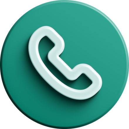 Green round 3D phone icon